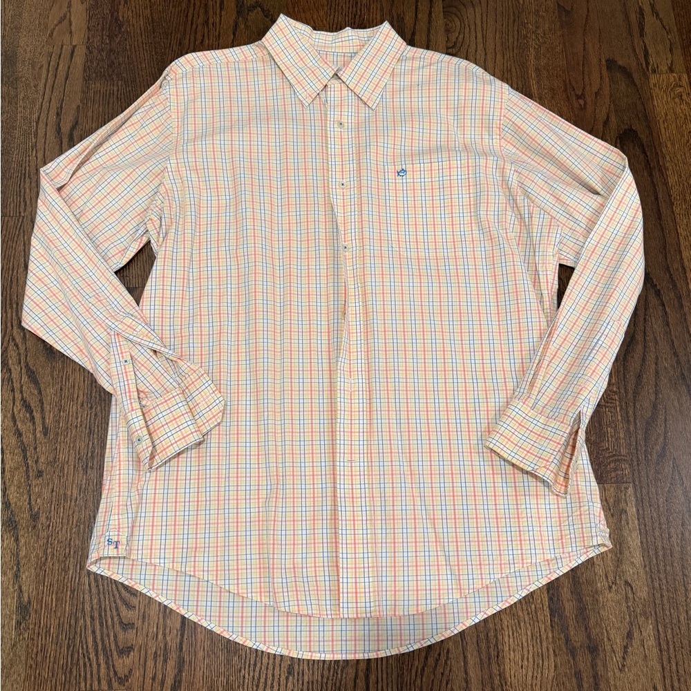 Men's Orange Checkered Shirt